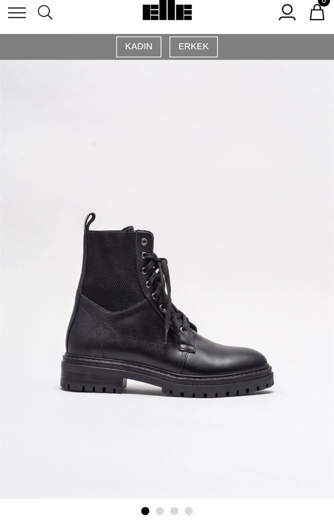 Siyah orjinal Deri Biker Botlar Stiletto Topuklu - Görsel 2