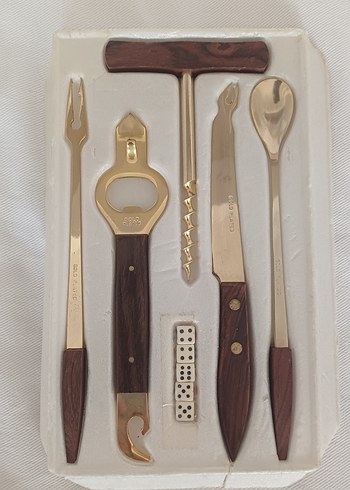 Altın Kaplama Ahşap Saplı Bar Seti - Görsel 2