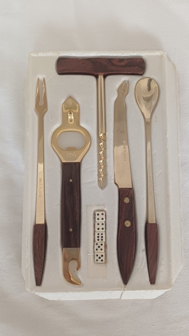 Altın Kaplama Ahşap Saplı Bar Seti - Görsel 2