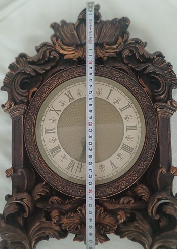 Koyu Kahverengi ,Bakır Eskitmeli,Dekoratif Duvar Saati - Görsel 4