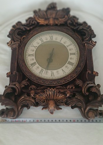 Koyu Kahverengi ,Bakır Eskitmeli,Dekoratif Duvar Saati - Görsel 2