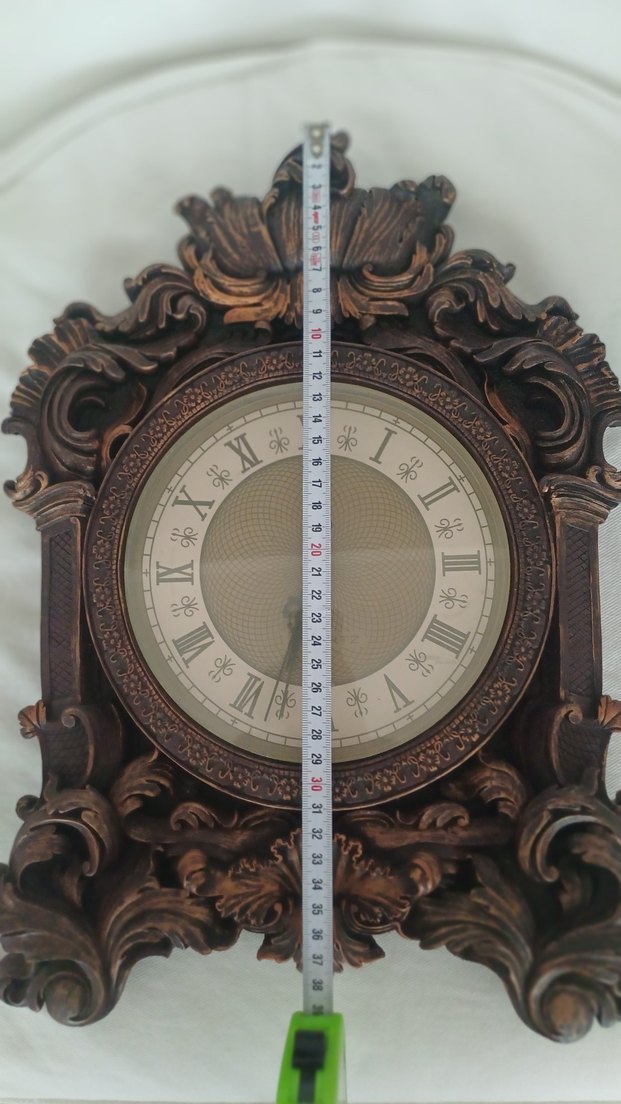 Koyu Kahverengi ,Bakır Eskitmeli,Dekoratif Duvar Saati - Görsel 4