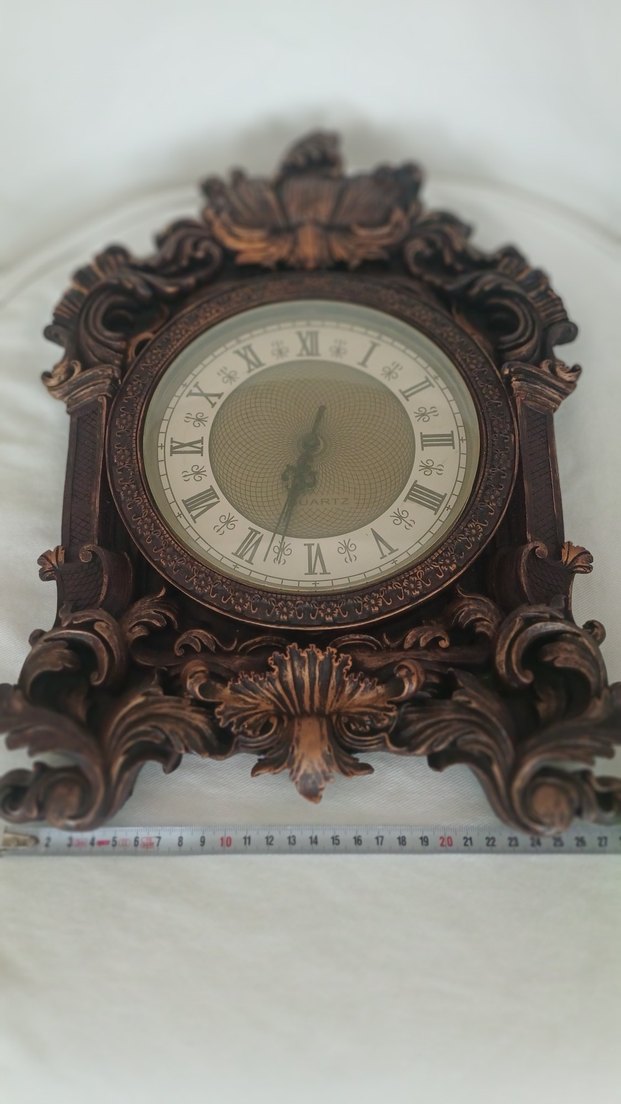 Koyu Kahverengi ,Bakır Eskitmeli,Dekoratif Duvar Saati - Görsel 2