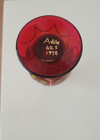 1998 Tarihli Sanatçı İmzalı Paşabahçe El Boyama Gülabdan - Görsel 2