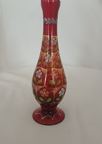 1998 Tarihli Sanatçı İmzalı Paşabahçe El Boyama Gülabdan - Görsel 3