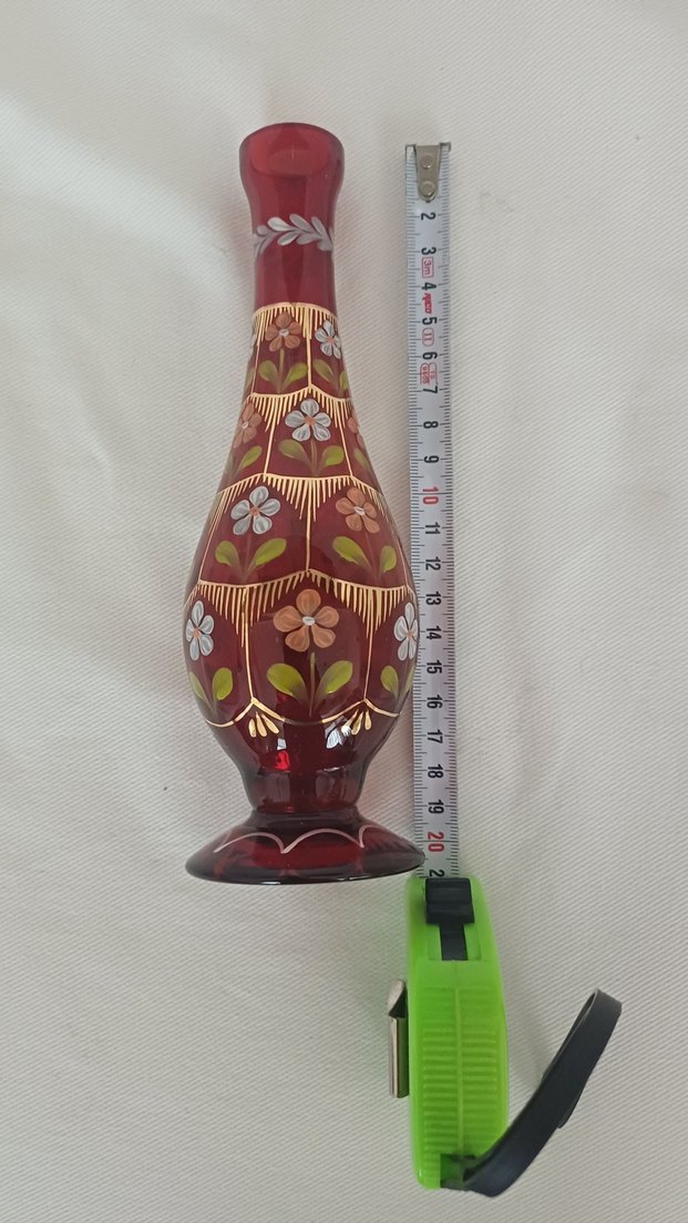 1998 Tarihli Sanatçı İmzalı Paşabahçe El Boyama Gülabdan - Görsel 4