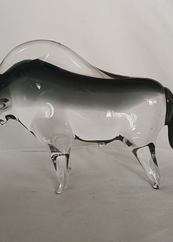 İtalyan Murano Cam Boğa Figürü - Görsel 2