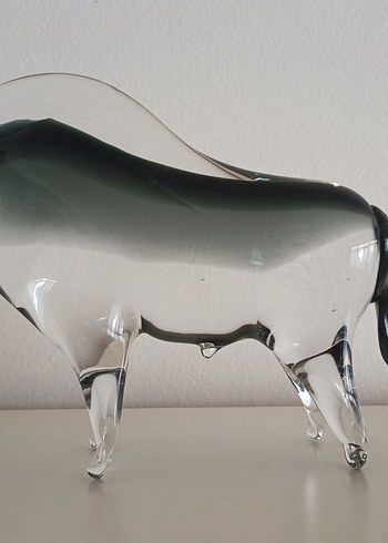 İtalyan Murano Cam Boğa Figürü - Görsel 3
