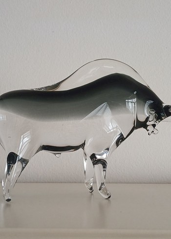 İtalyan Murano Cam Boğa Figürü - Görsel 6