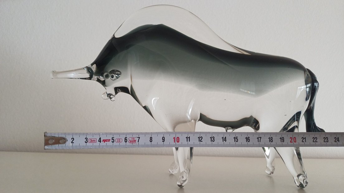 İtalyan Murano Cam Boğa Figürü - Görsel 4