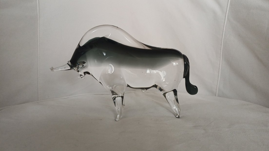 İtalyan Murano Cam Boğa Figürü - Görsel 2