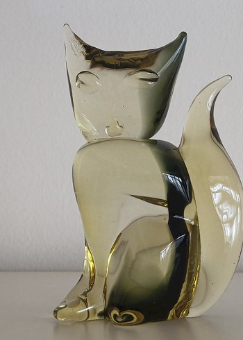 İtalyan Murana Cam Kedi Figürü - Görsel 2