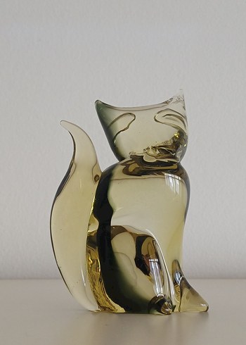 İtalyan Murana Cam Kedi Figürü - Görsel 3