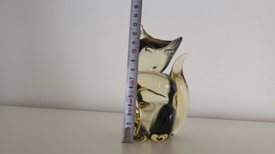 İtalyan Murana Cam Kedi Figürü - Görsel 5