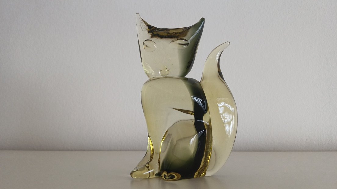 İtalyan Murana Cam Kedi Figürü - Görsel 2