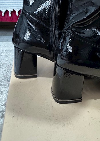 Pierre Cardin Kadın Siyah Parlak Dizüstü Topuklu Çizme
