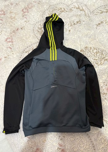Adidas Kapüşonlu Gri Fermuarlı Ceket - Görsel 3