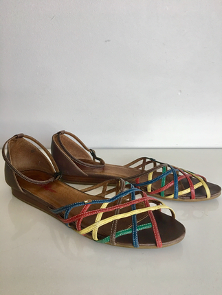 Tommy Hilfiger renkli deri sandalet????