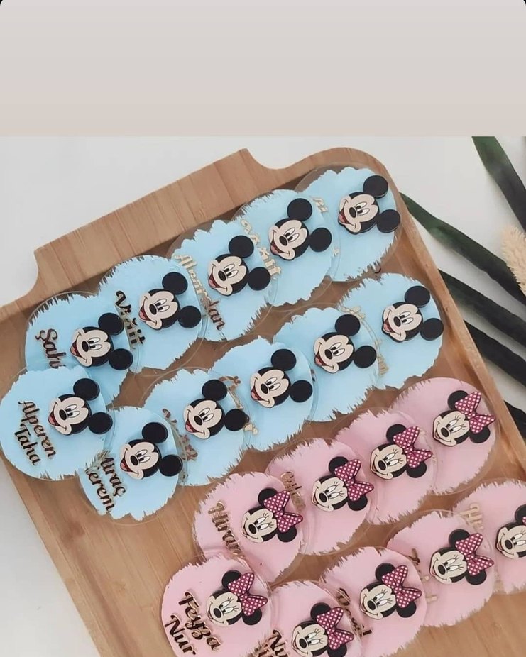 Renkli Mickey ve Minnie Magnet - Görsel 2