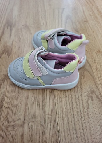 Minipicco Ortopedik Çocuk Gri Pastel Cırtlı Spor Ayakkabı - Görsel 2