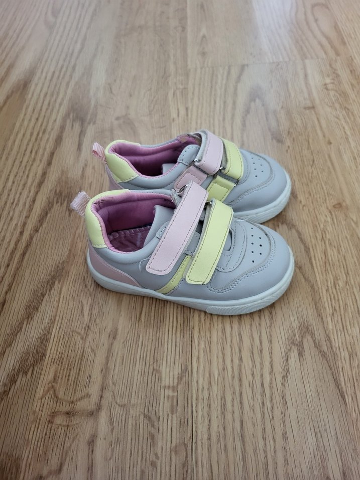 Minipicco Ortopedik Çocuk Gri Pastel Cırtlı Spor Ayakkabı - Görsel 4