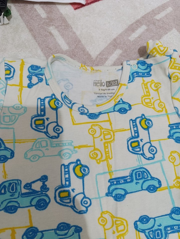 Gri Örgü Pamuklu Kısa Kollu Bebek Body - Görsel 2