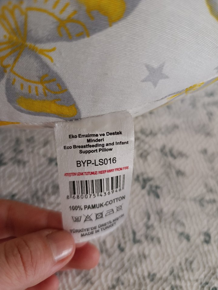 Sarı Gri Desenli Emzirme ve Hamile Yastığı - Görsel 3
