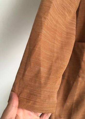 Bej Düğmeli uzun bayan ceket - Görsel 2