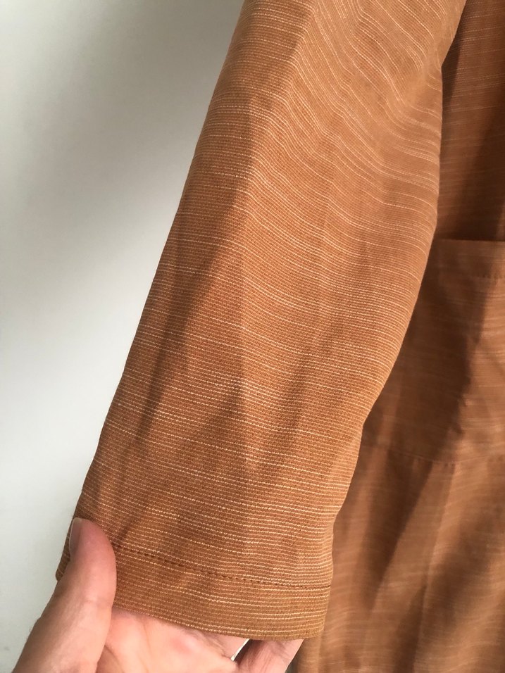 Bej Düğmeli uzun bayan ceket - Görsel 2