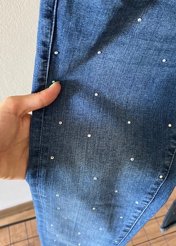 26 Beden Mavi jeans taşlı Kadın Skinny Jean