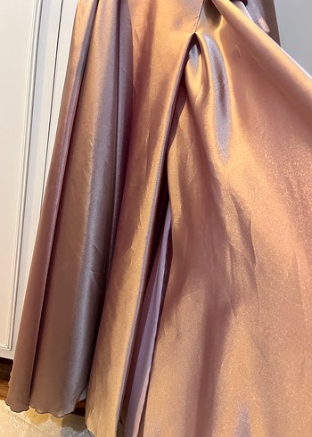 Parlak Mor Drapeli Uzun Abiye Elbise - Görsel 8