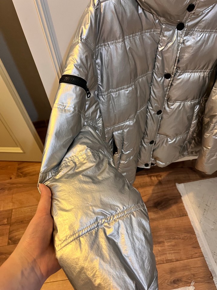 Twist Gri  Kısa Kadın Kışlık Mont - Görsel 2