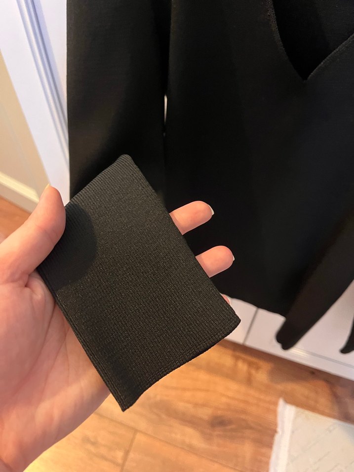 IPEKYOL Siyah V Yaka Uzun Kollu İnce Örgü Kazak - Görsel 4