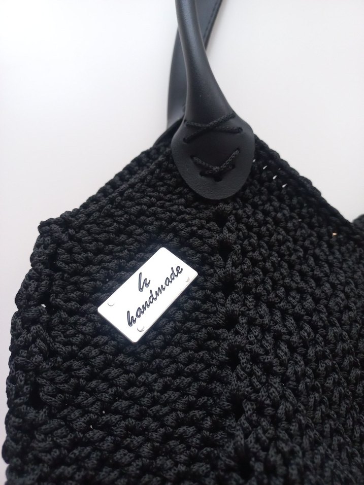 Siyah Örgü Kadın El Çantası - Görsel 4