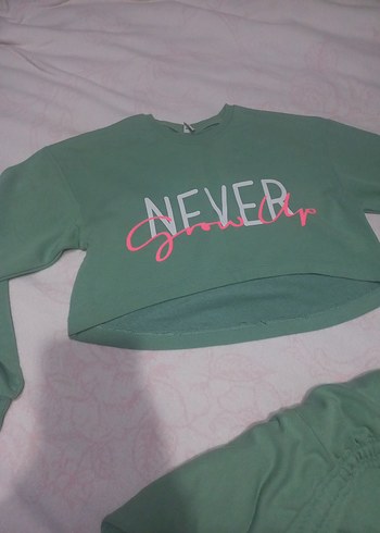 Yeşil Oversize Kız Eşofman Takımı - Görsel 2