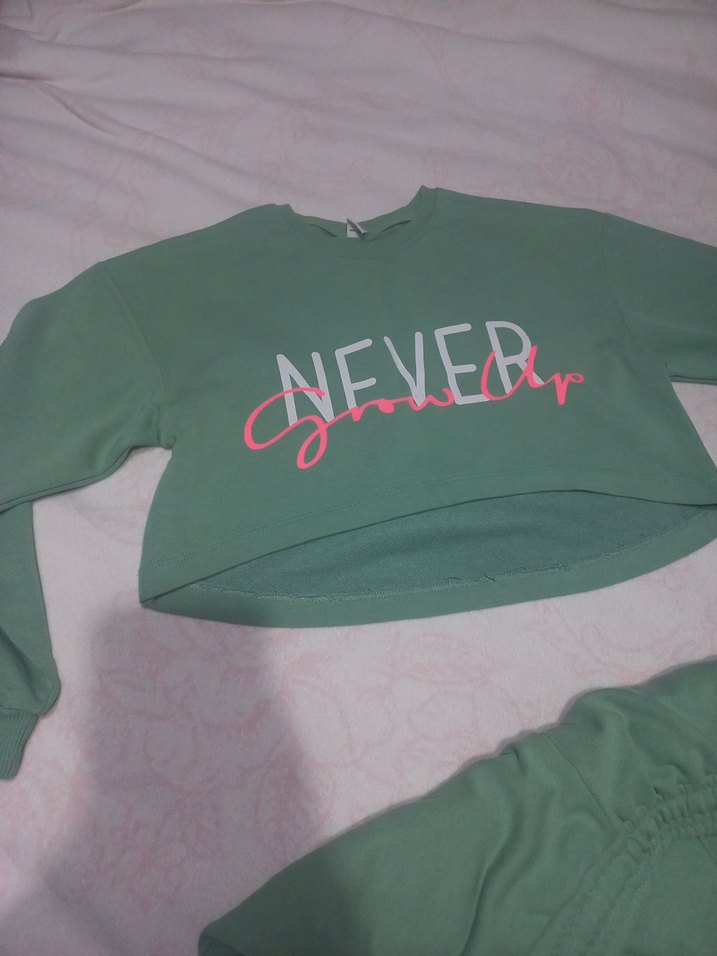 Yeşil Oversize Kız Eşofman Takımı - Görsel 2