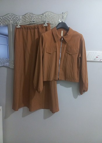 Kadın Kahverengi Etekli Takım - Görsel 2