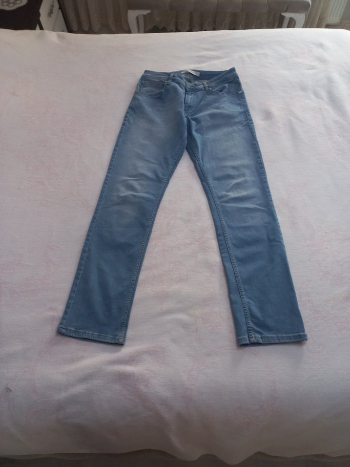 Erkek mavi Denim Normal Paça Jean - Görsel 5