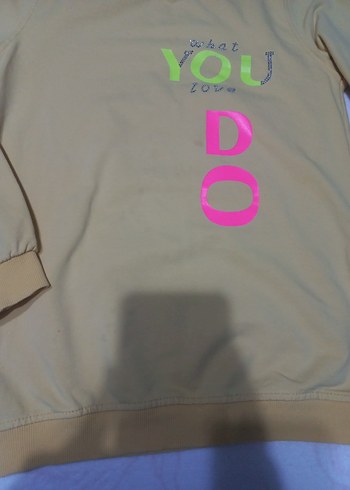 Sarı Baskılı kız Sweatshirt - Görsel 2