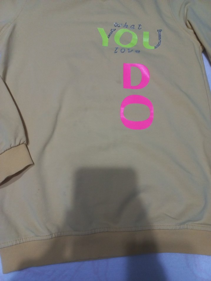 Sarı Baskılı kız  Sweatshirt - Görsel 2