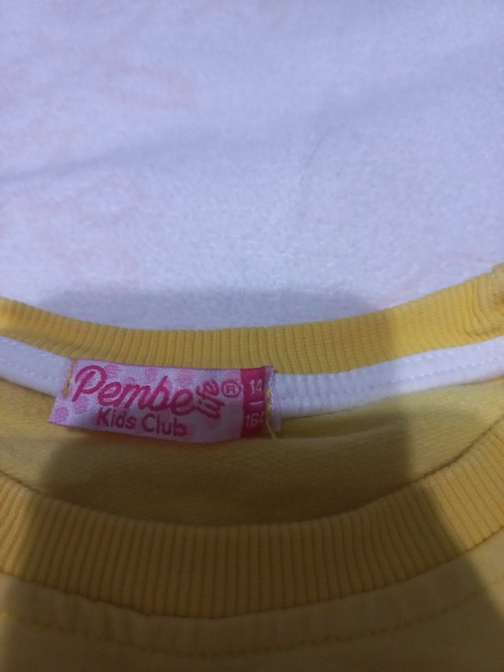 Sarı Baskılı kız  Sweatshirt - Görsel 3