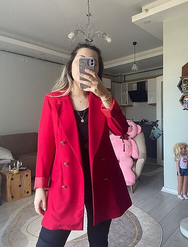 Kırmızı blazer ceket