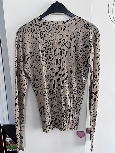 xl Beden camel Renk Mango leopar hırka