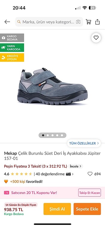 Mekap İş ayakkabısı giyilmedi