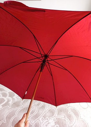 Bordo Drapeli Kadın Şemsiye - Görsel 3
