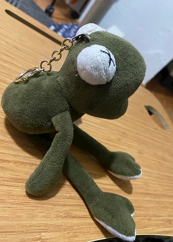 haki peluş oyuncak kurbağa anahtarlık