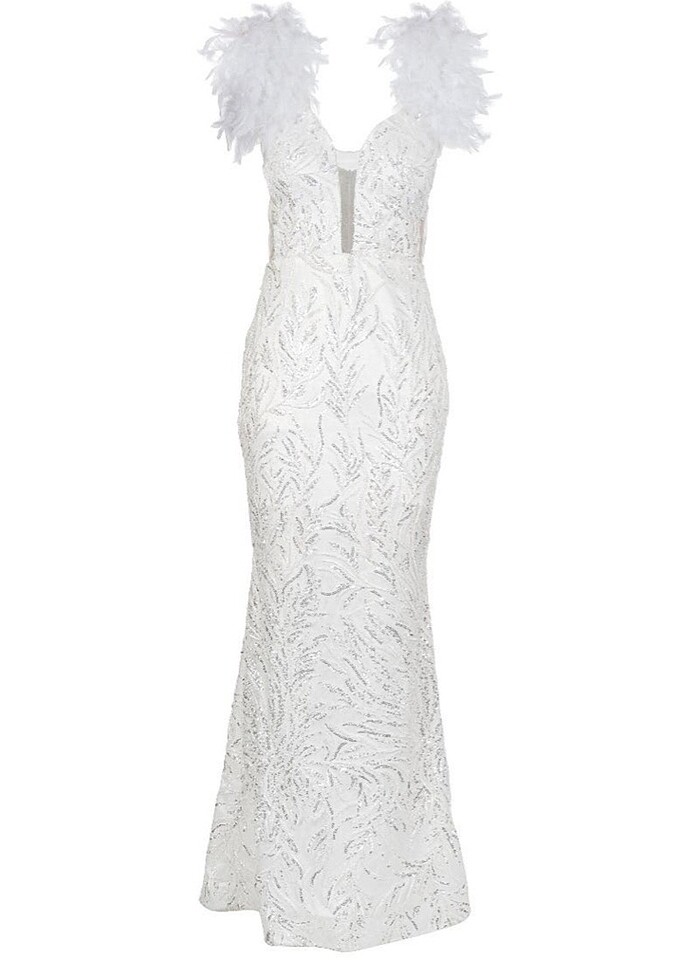 Beyaz otrişli elbise (gelinlik nişanlık) - Görsel 3