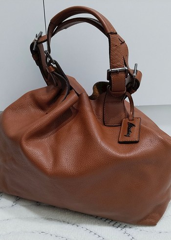 matraş Bej Deri Kadın Omuz Çantası - Görsel 4