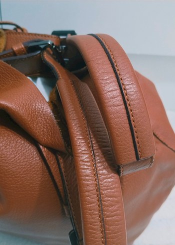 matraş Bej Deri Kadın Omuz Çantası - Görsel 8