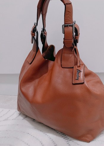 matraş Bej Deri Kadın Omuz Çantası - Görsel 2